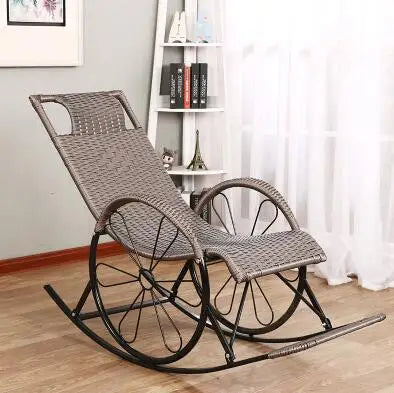 Summer Rocking Chair Recliner Rocking for Balcony Garden Leisure Relax Wicker