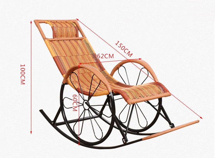 Summer Rocking Chair Recliner Rocking for Balcony Garden Leisure Relax Wicker