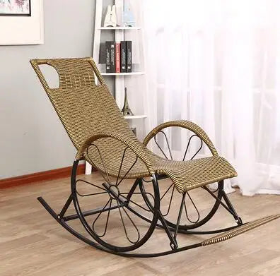 Summer Rocking Chair Recliner Rocking for Balcony Garden Leisure Relax Wicker