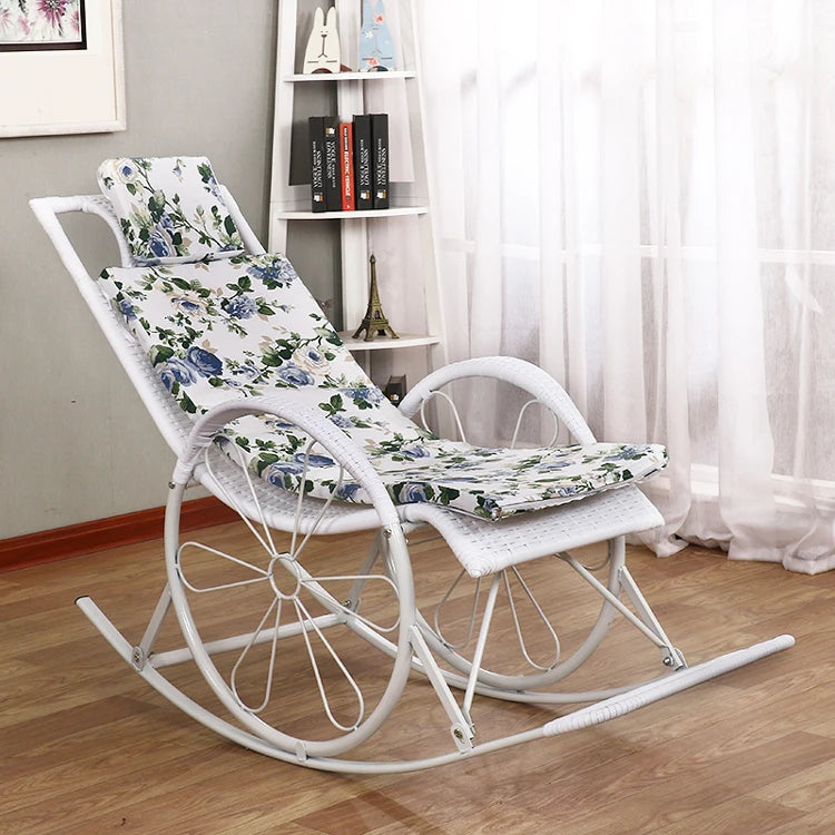 Summer Rocking Chair Recliner Rocking for Balcony Garden Leisure Relax Wicker