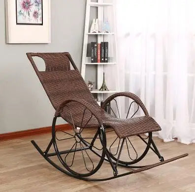 Summer Rocking Chair Recliner Rocking for Balcony Garden Leisure Relax Wicker