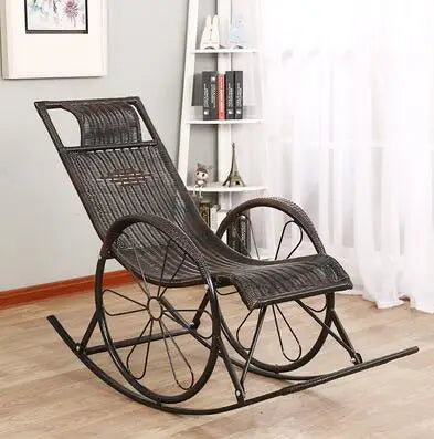 Summer Rocking Chair Recliner Rocking for Balcony Garden Leisure Relax Wicker