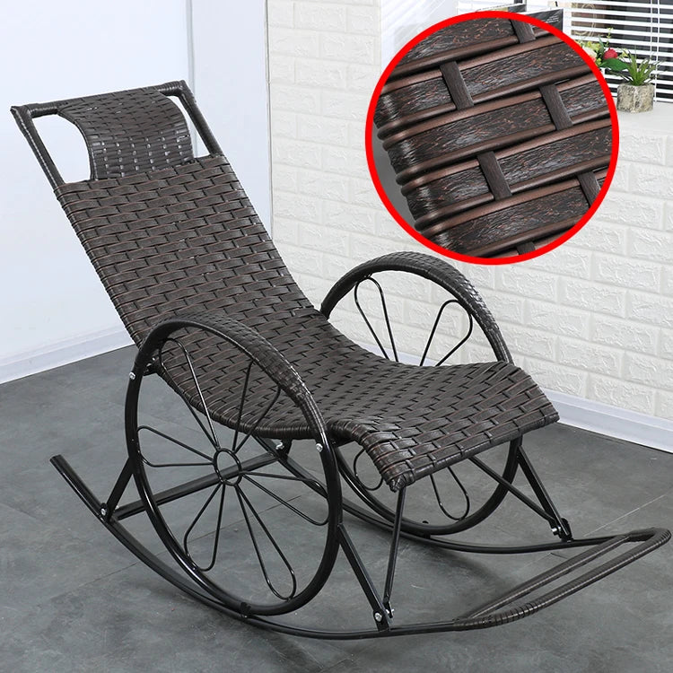 Summer Rocking Chair Recliner Rocking for Balcony Garden Leisure Relax Wicker