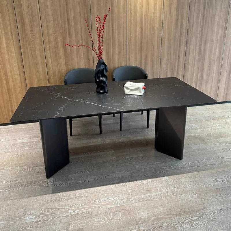 Black Extending Dining Table Service European Unusual Modern Restaurant Table