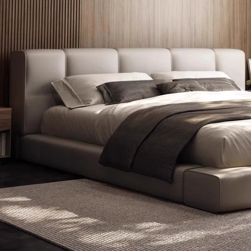 Leather Romantic Bed Luxury Adult Bedroom High Quality Princess Bed