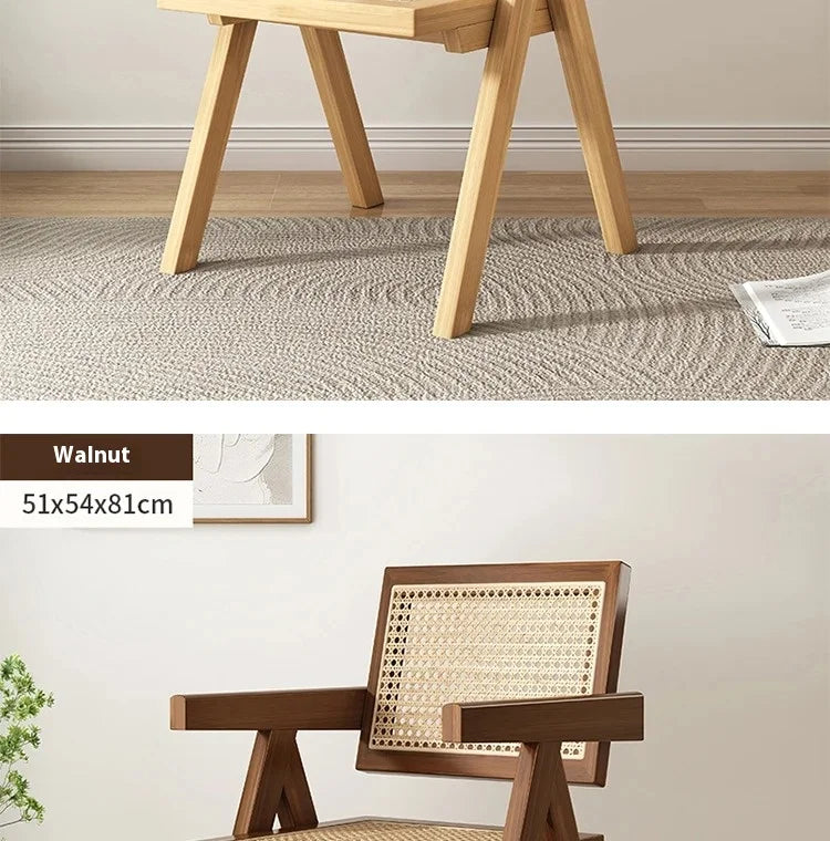 Modern Armrest Dining Chair – Italian Lazy Chair with Minimalist Backrest Design