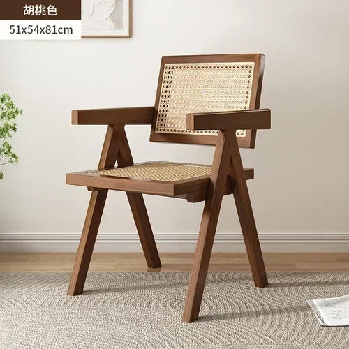 Modern Armrest Dining Chair – Italian Lazy Chair with Minimalist Backrest Design