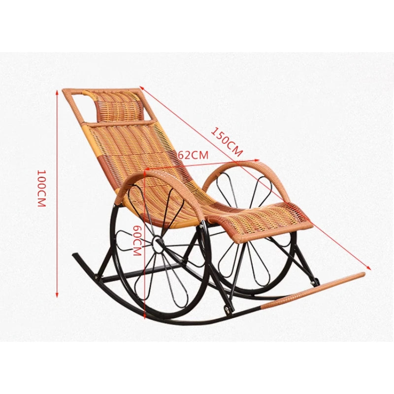 Summer Rocking Chair Recliner Rocking for Balcony Garden Leisure Relax Wicker