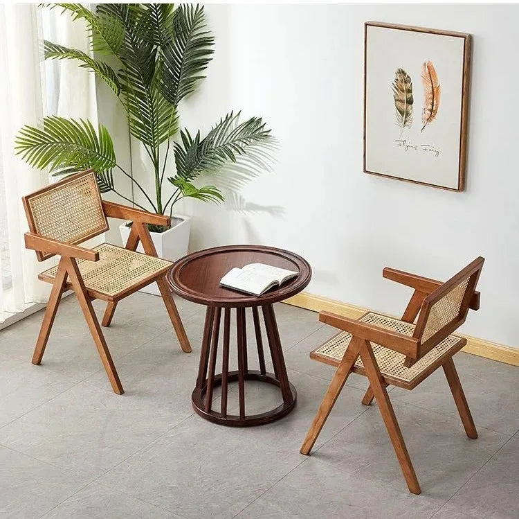 Modern Armrest Dining Chair – Italian Lazy Chair with Minimalist Backrest Design