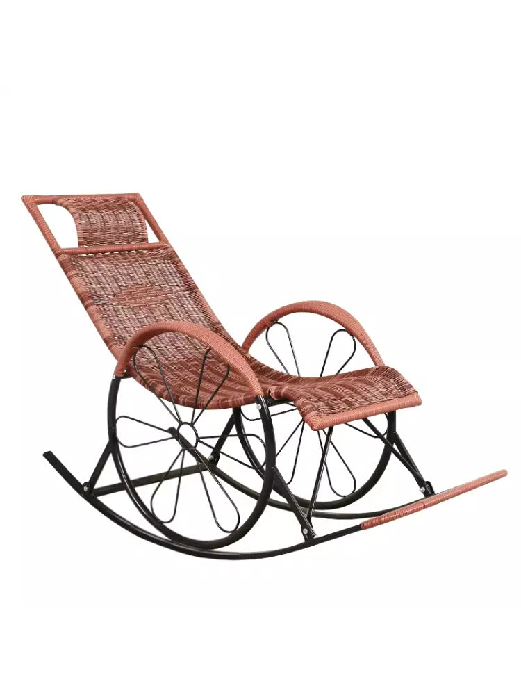 Summer Rocking Chair Recliner Rocking for Balcony Garden Leisure Relax Wicker