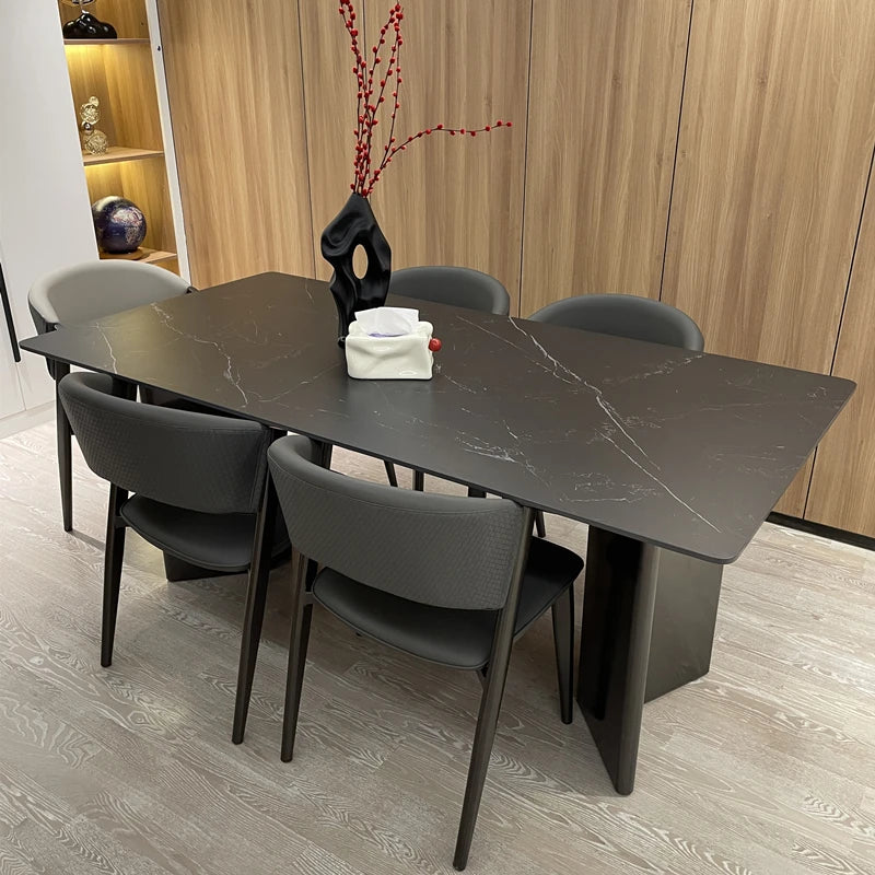 Black Extending Dining Table Service European Unusual Modern Restaurant Table