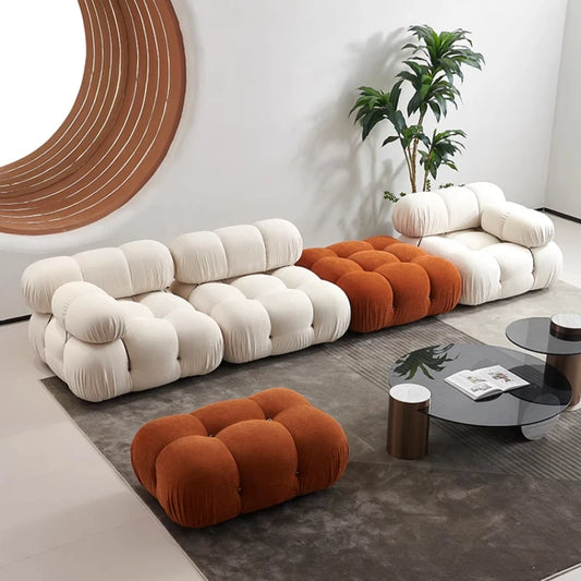 Cream Style Living Room Sofa Modern Art Relaxing Simple Leisure Aesthetics Sofas