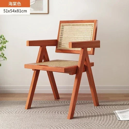 Modern Armrest Dining Chair – Italian Lazy Chair with Minimalist Backrest Design