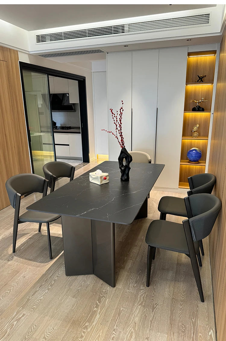 Black Extending Dining Table Service European Unusual Modern Restaurant Table