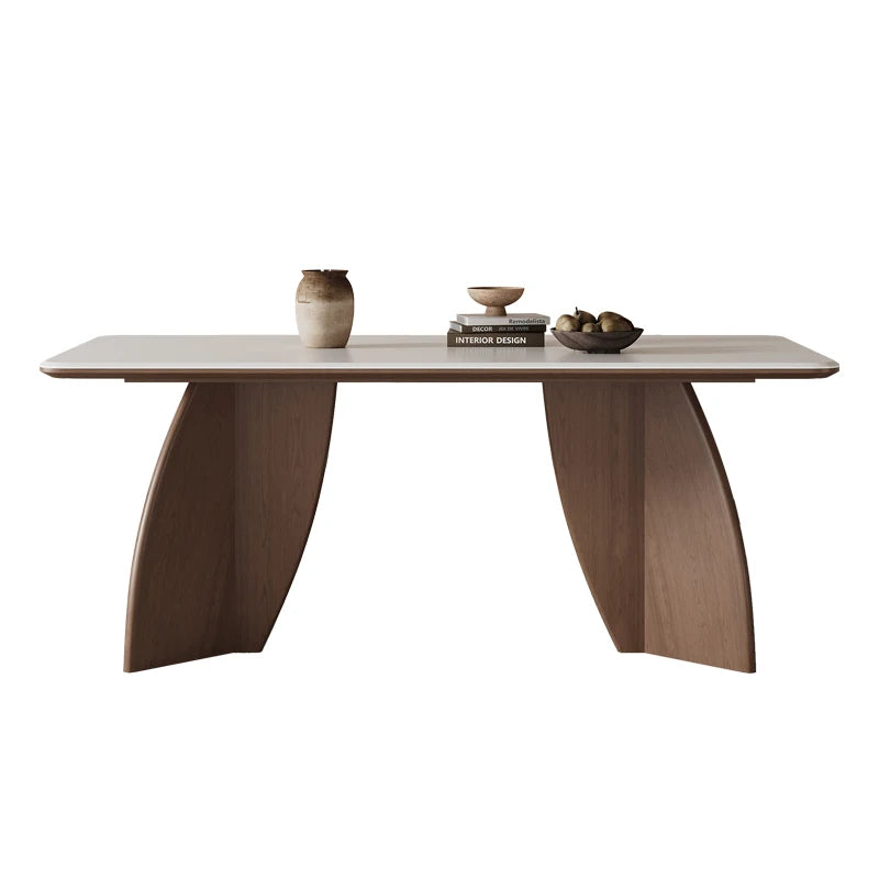 Modern Italian Rectangular Solid Wood Slate 130cm 140cm 150cm 160cm 180cm Dining Table