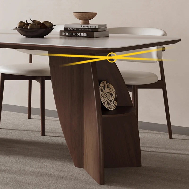 Modern Italian Rectangular Solid Wood Slate 130cm 140cm 150cm 160cm 180cm Dining Table
