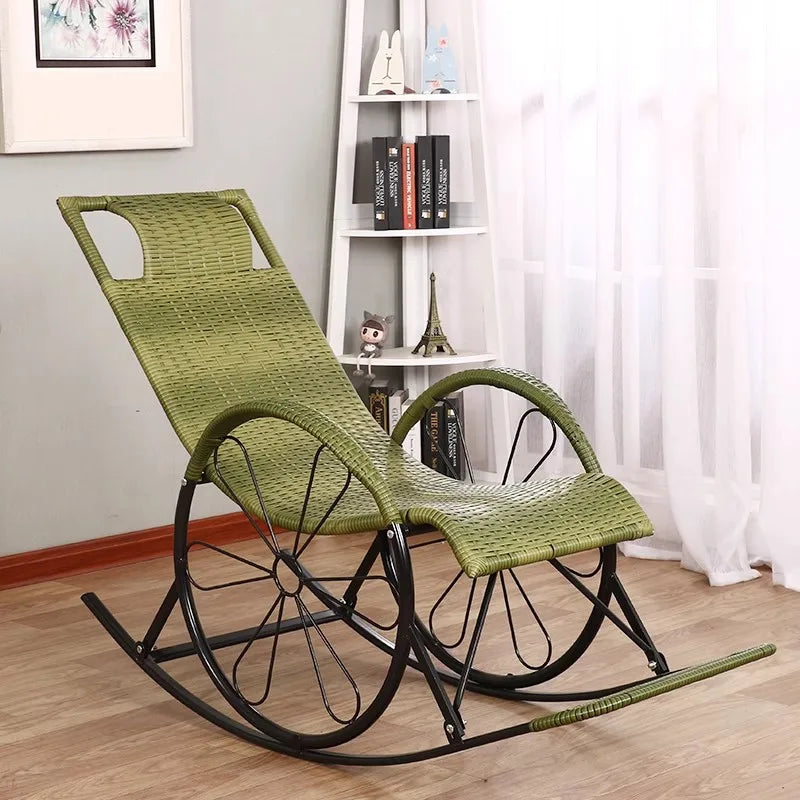 Summer Rocking Chair Recliner Rocking for Balcony Garden Leisure Relax Wicker