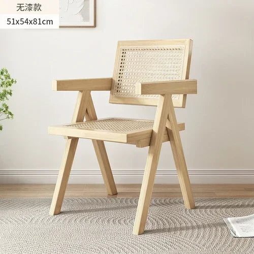 Modern Armrest Dining Chair – Italian Lazy Chair with Minimalist Backrest Design