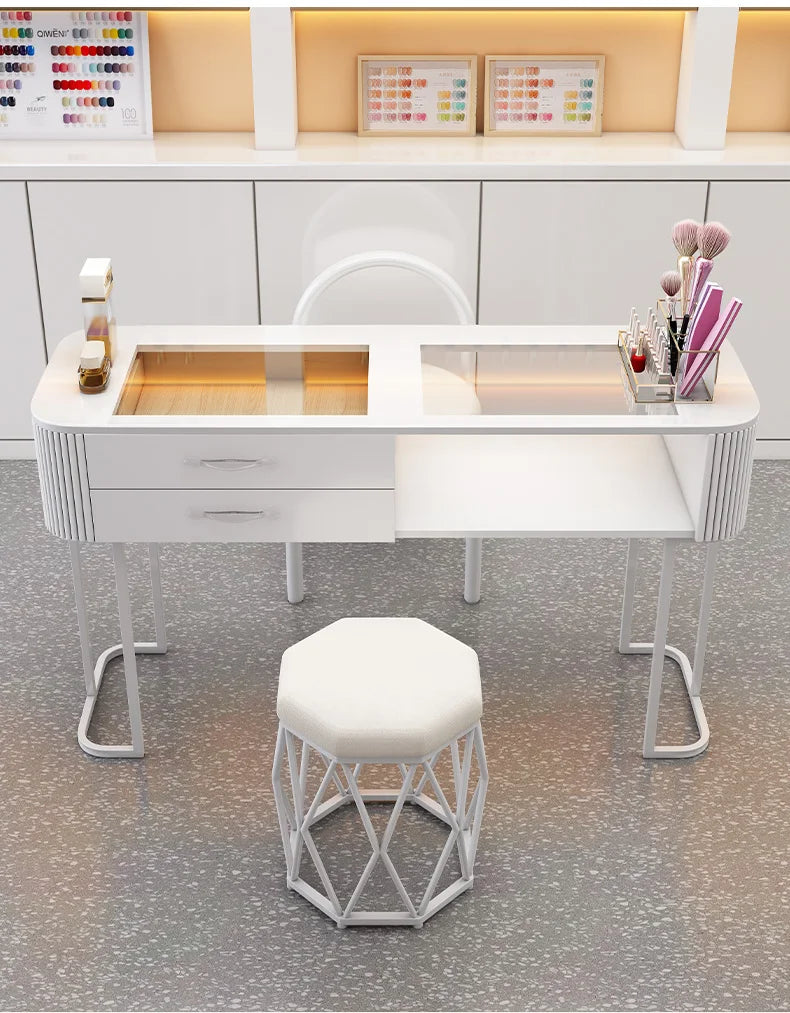 Nail Table Manicure Desk Nails Aesthetic Tables Equipment Supply Station Professional