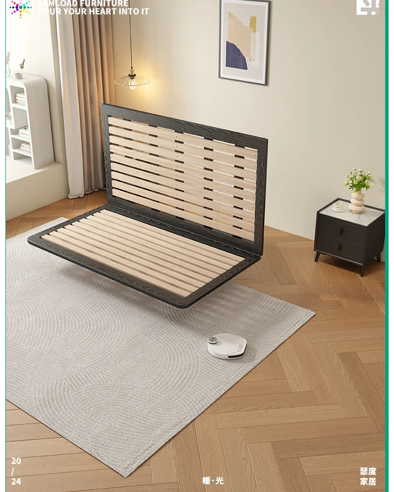 Modern Multifunctional Floating Bed – Space-Saving Folding Bed for Master Bedroom
