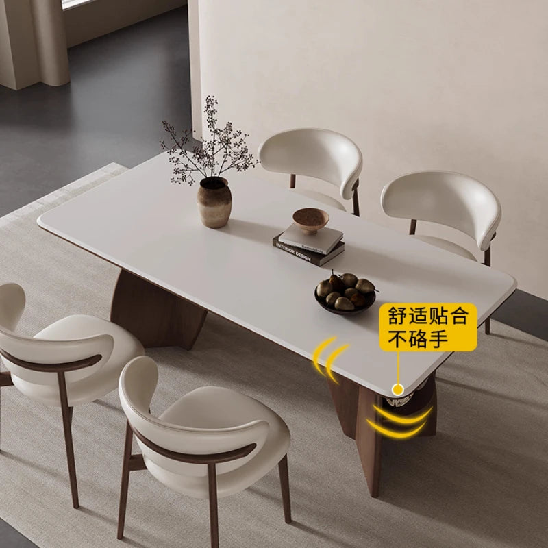 Modern Italian Rectangular Solid Wood Slate 130cm 140cm 150cm 160cm 180cm Dining Table