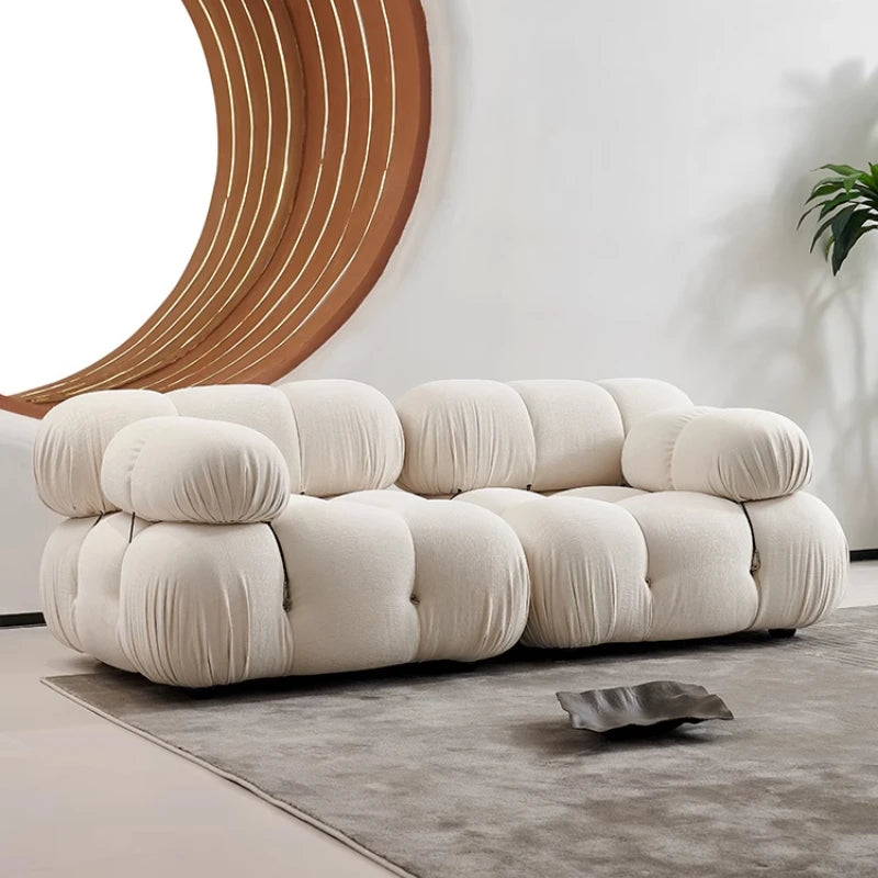 Cream Style Living Room Sofa Modern Art Relaxing Simple Leisure Aesthetics Sofas