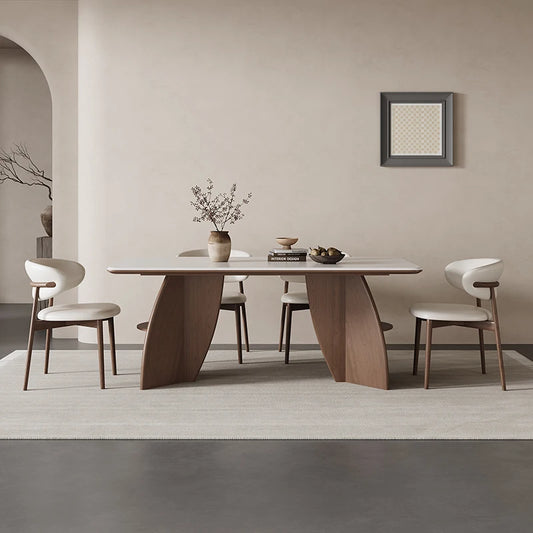 Modern Italian Rectangular Solid Wood Slate 130cm 140cm 150cm 160cm 180cm Dining Table