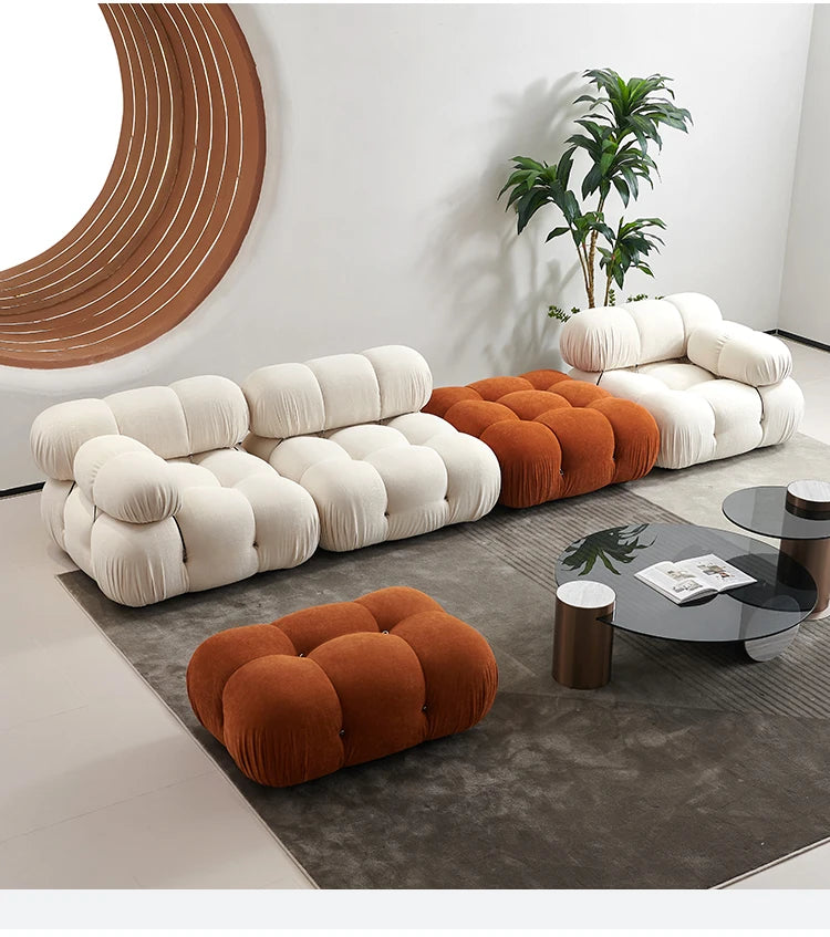 Cream Style Living Room Sofa Modern Art Relaxing Simple Leisure Aesthetics Sofas