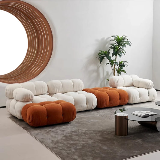 Cream Style Living Room Sofa Modern Art Relaxing Simple Leisure Aesthetics Sofas