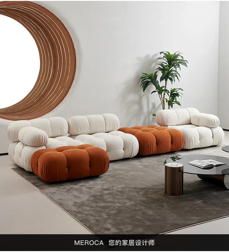 Cream Style Living Room Sofa Modern Art Relaxing Simple Leisure Aesthetics Sofas