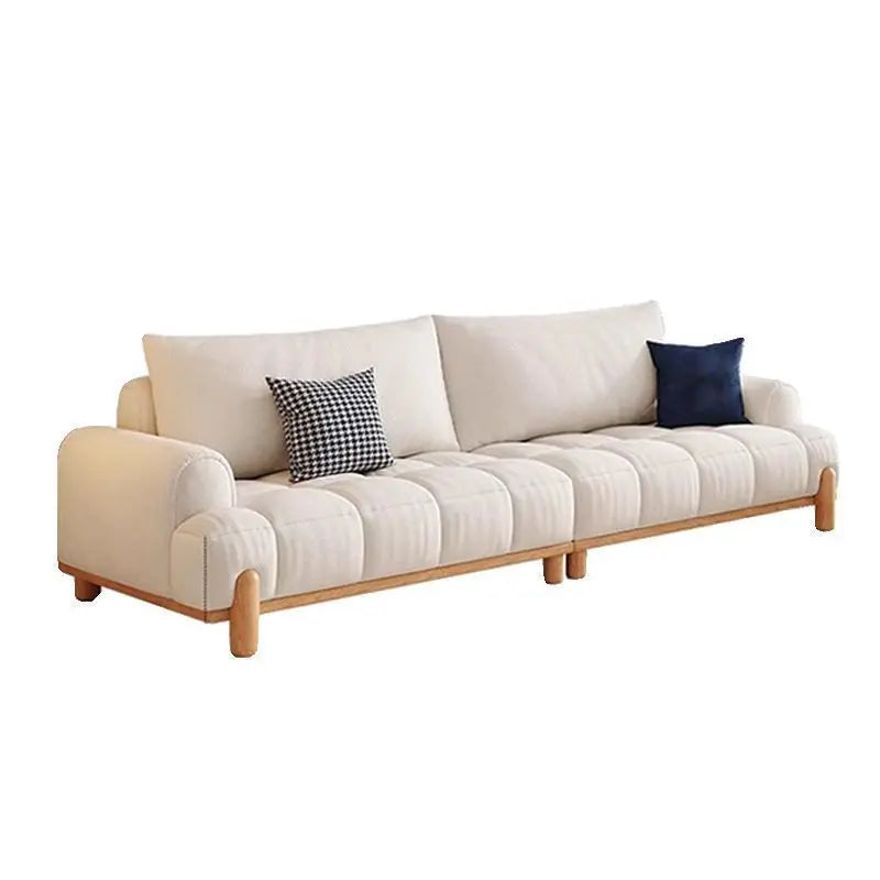 Fabric Sofa – Marshmallow Puffs, Japanese Log Style, Small Apartment Living Room