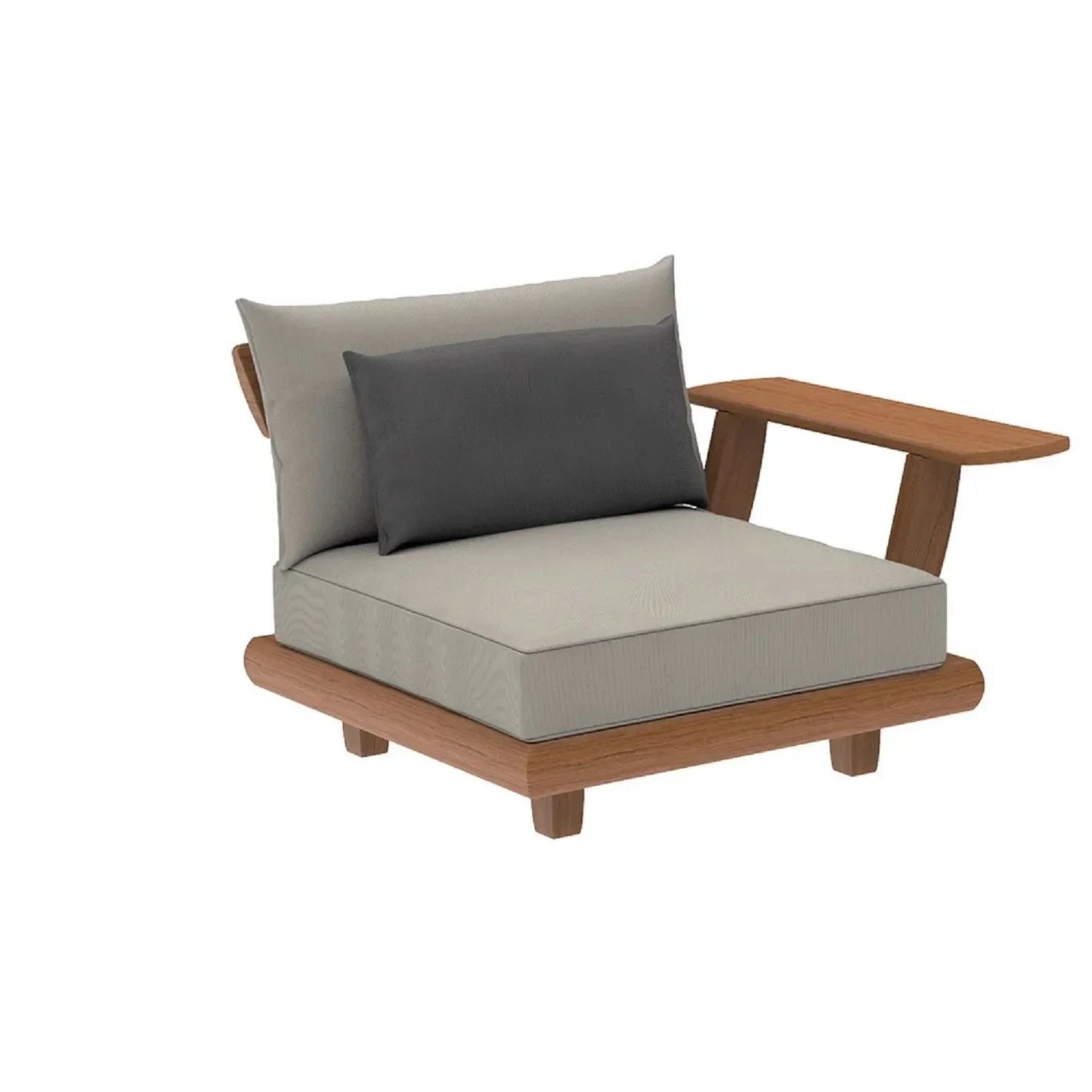 Outdoor Nordic Garden Furniture – Solid Wood Rattan Sofa & Coffee Table Combo