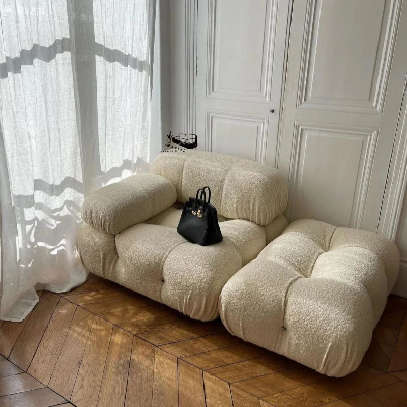 Cream Style Living Room Sofa Modern Art Relaxing Simple Leisure Aesthetics Sofas