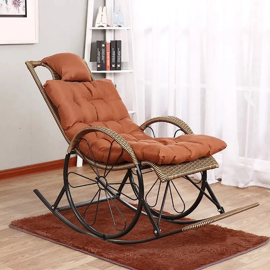 Summer Rocking Chair Recliner Rocking for Balcony Garden Leisure Relax Wicker