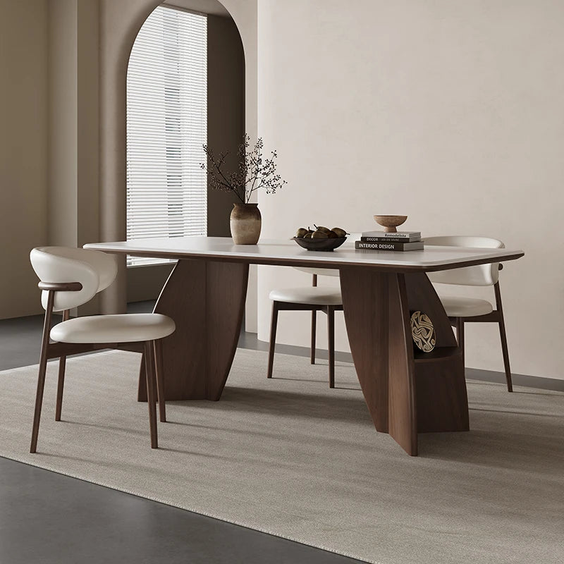 Modern Italian Rectangular Solid Wood Slate 130cm 140cm 150cm 160cm 180cm Dining Table