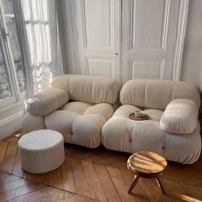 Cream Style Living Room Sofa Modern Art Relaxing Simple Leisure Aesthetics Sofas