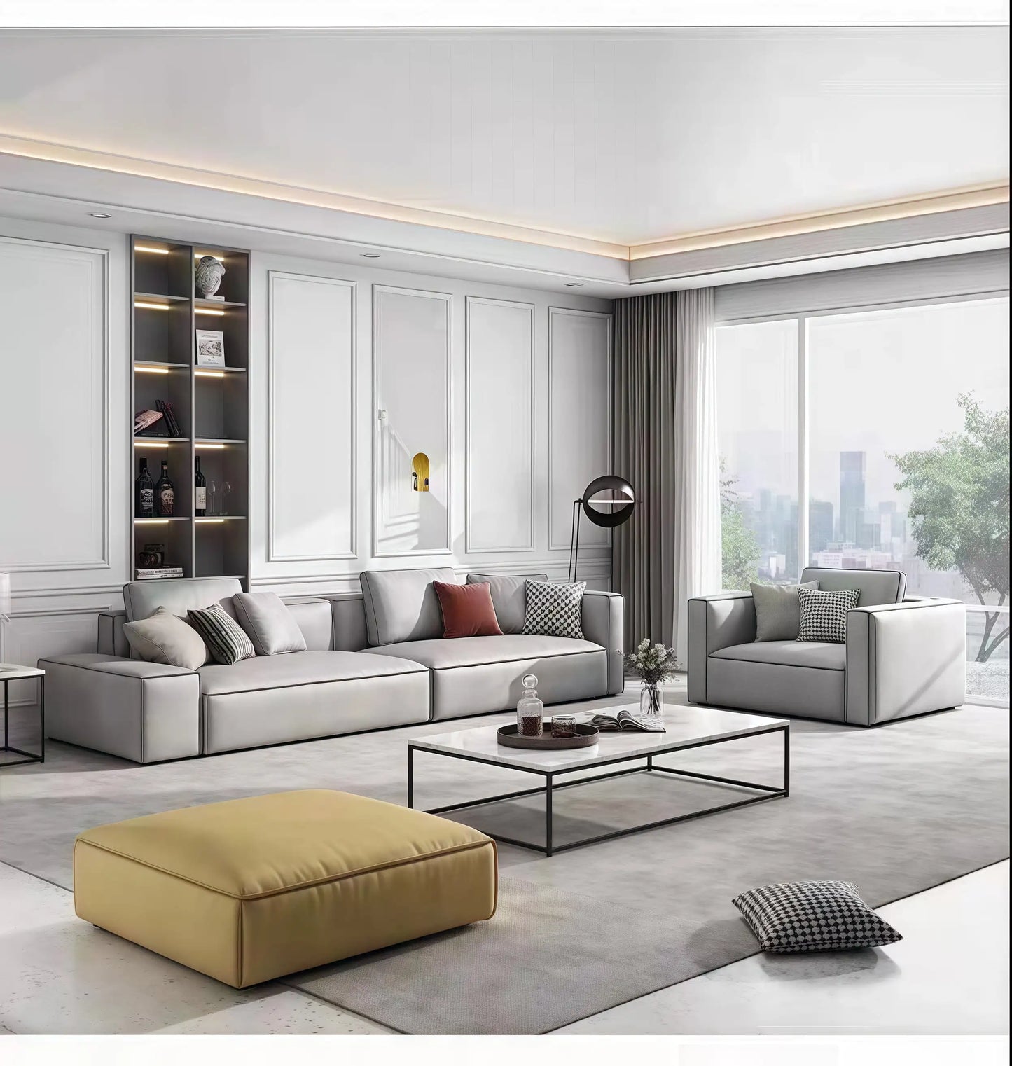 Cloud Couch Sofa – Deep Seat, Fluffy Modern Luxury Corduroy Sofa for Living Room