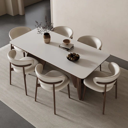 Modern Italian Rectangular Solid Wood Slate 130cm 140cm 150cm 160cm 180cm Dining Table