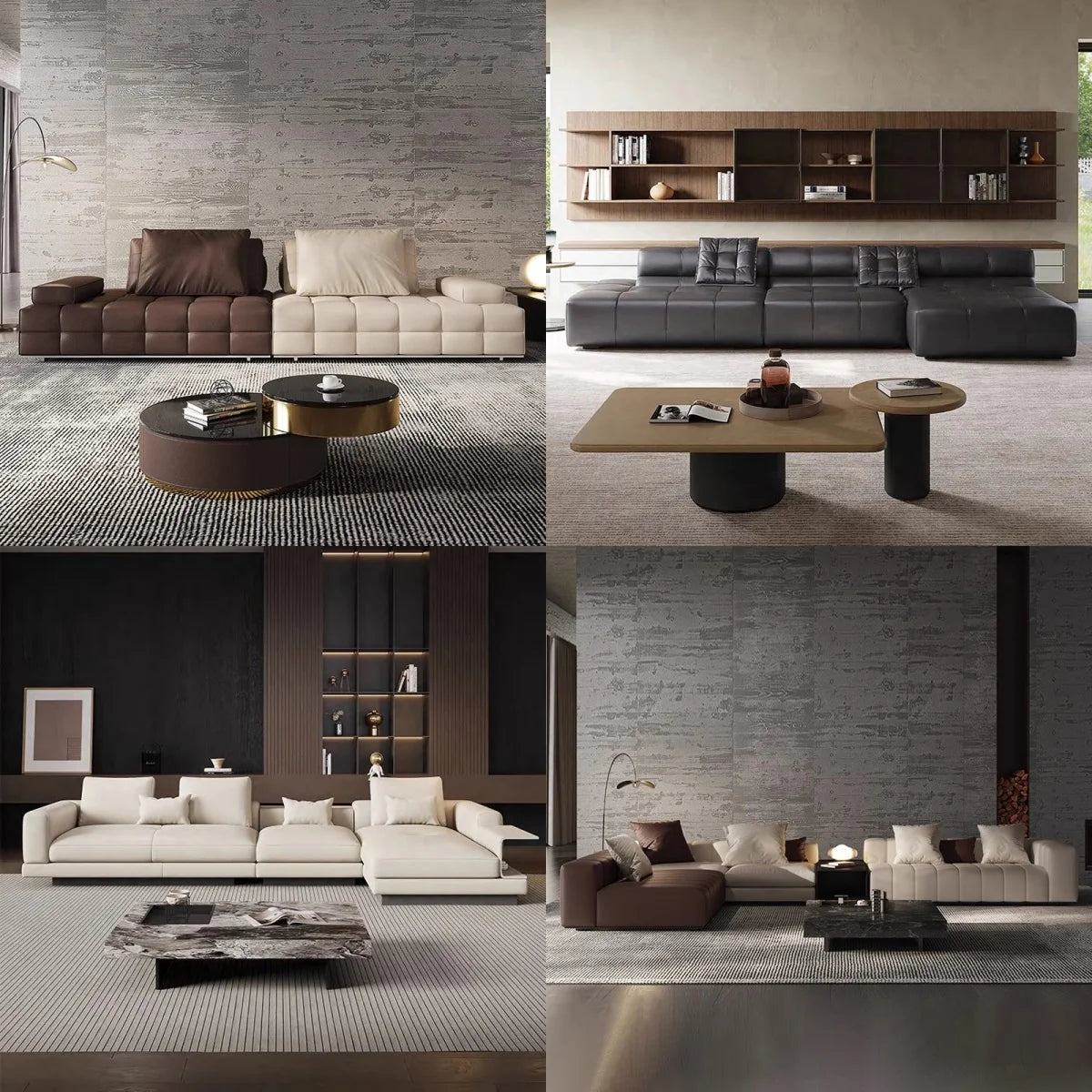 Italian-Style Full Genuine Cowhide Leather Sofa – Modern Luxury Design